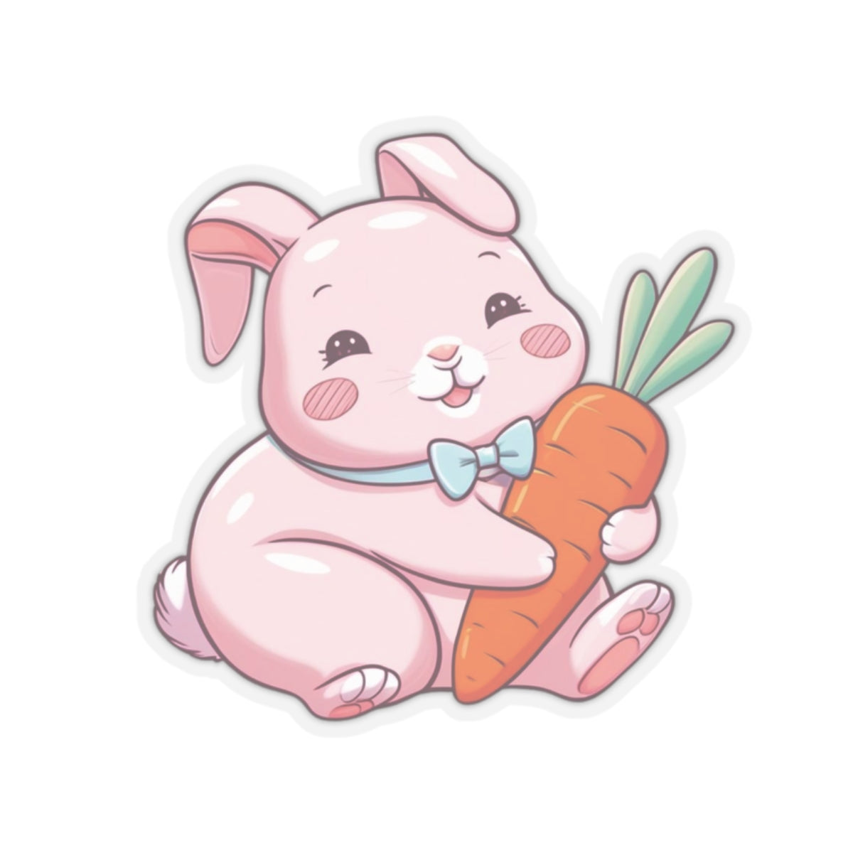 Cute Kawaii Bunny Holding Carrot