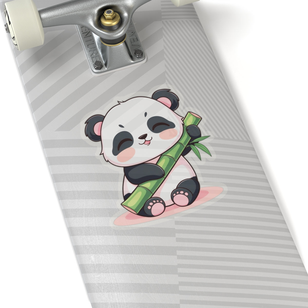 Sleepy Kawaii Panda Holding Bamboo